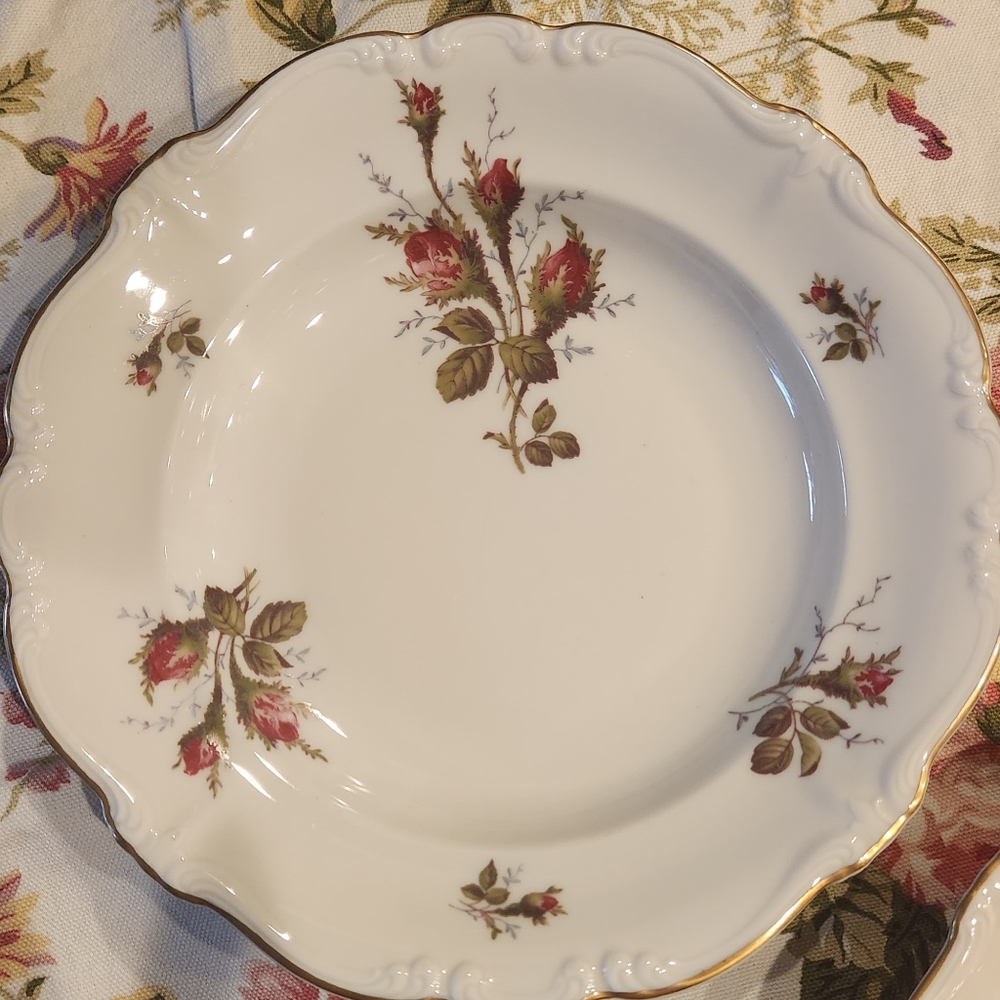 Rosenthal Moss Rose Rimmed Soup Bowls Set Of 4